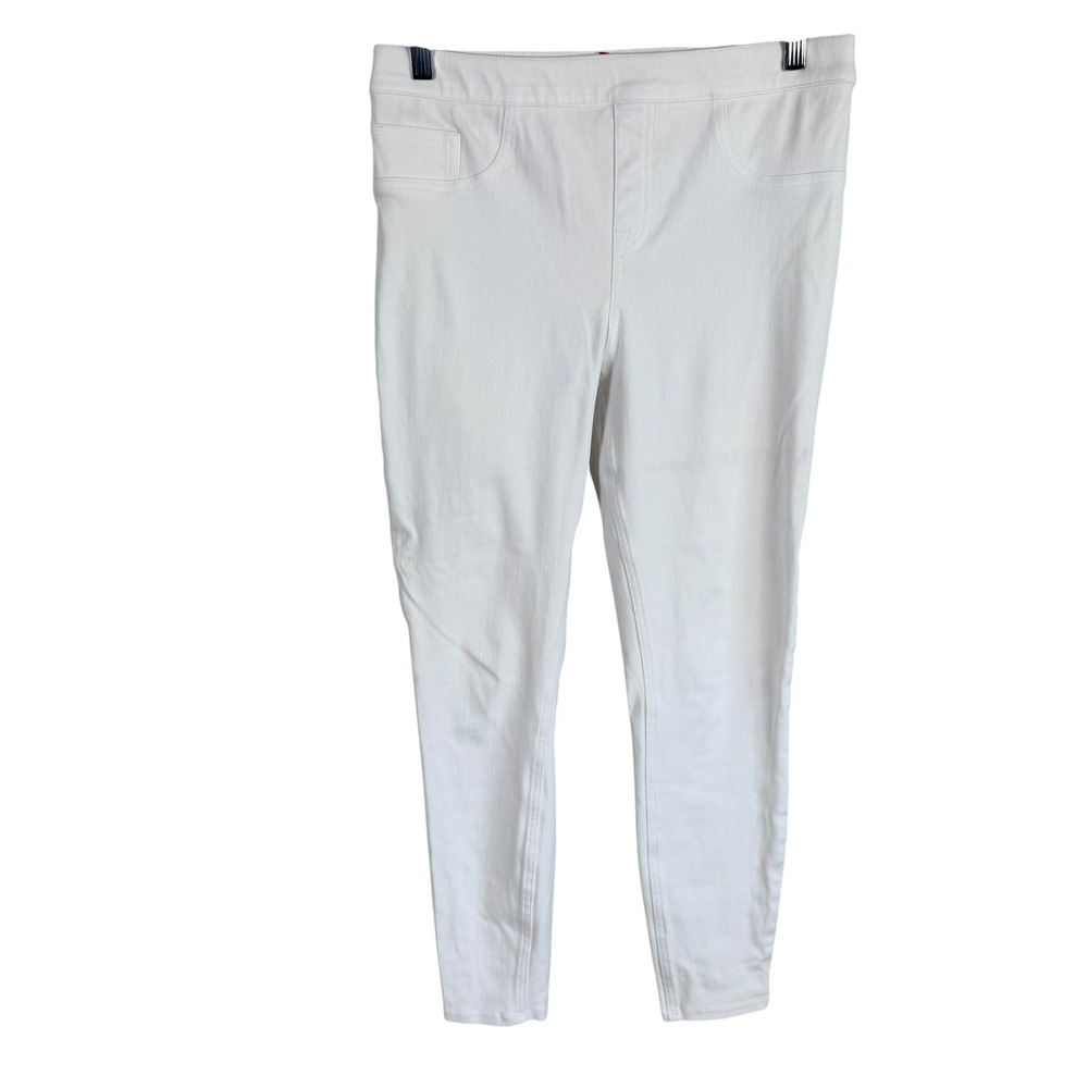 Spanx Jean-ish Ankle Leggings Jeggins Womens L White High Waist Slimming Pull On